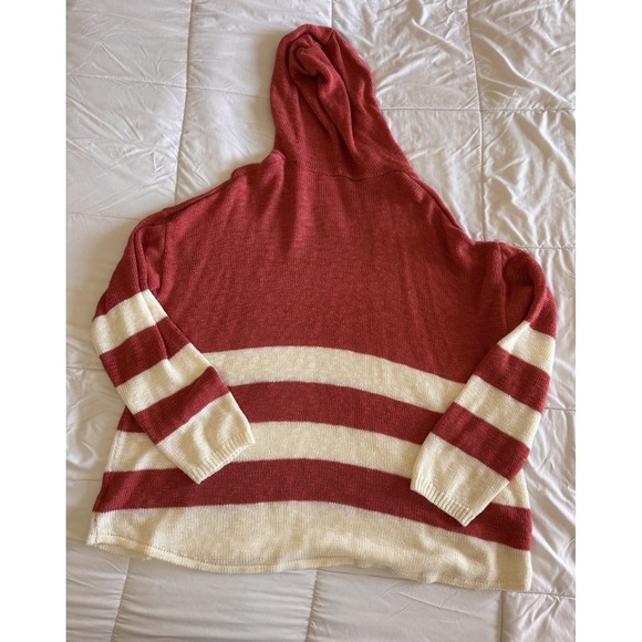 Sew In Love Knit Sweater Hoodie Size 3x Oversized Pink & White Striped EUC - Picture 5 of 7